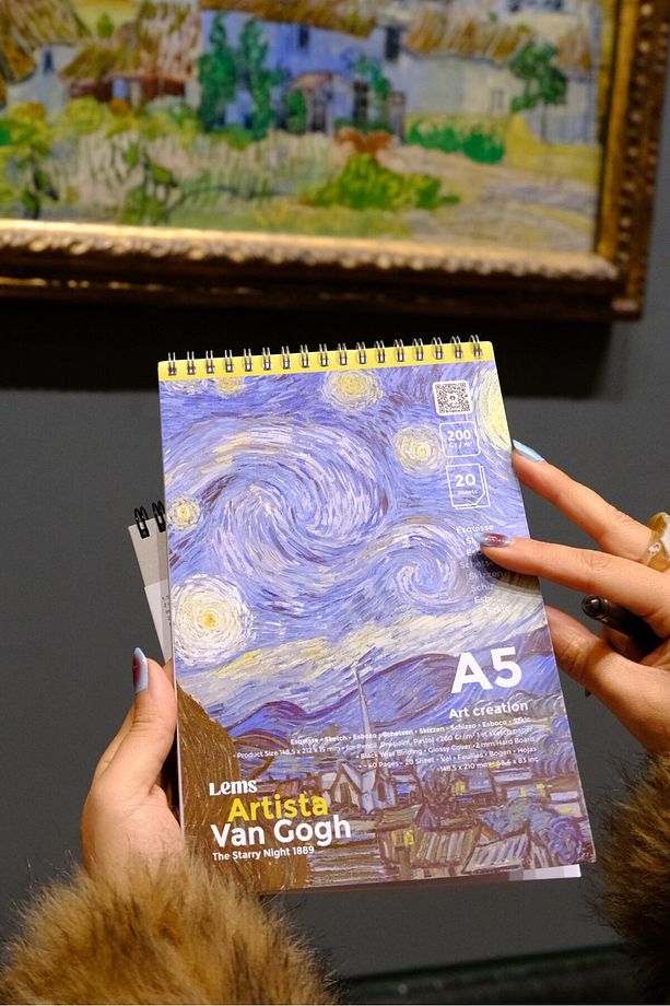 Artista A5 Lems Van Gogh - The Starry Night (Yıldızlı Gece) A5 Sketchbook Eskiz Defteri 200 Gr. - 1