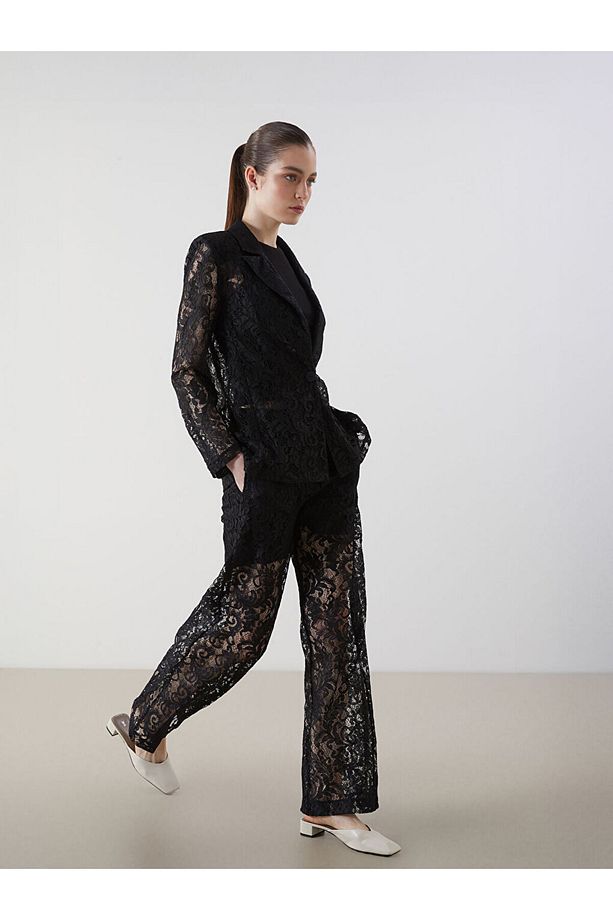 LCW Beli Lastikli Dantelli Kadın Pantolon Fast Moda - 1