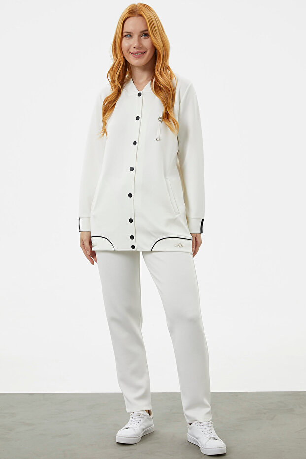 Σετ φόρμας Plus Size Tunic - Εκρού - 4