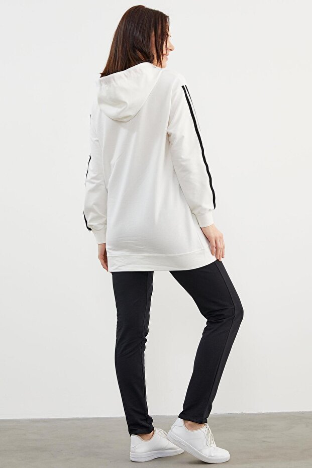 Kapüşonlu Oversize Eşofman Takım - Siyah - 5