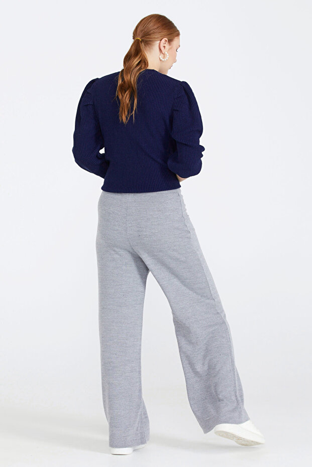 Kol Detaylı Basic Triko Kırmızıkadın Pantolon - 5