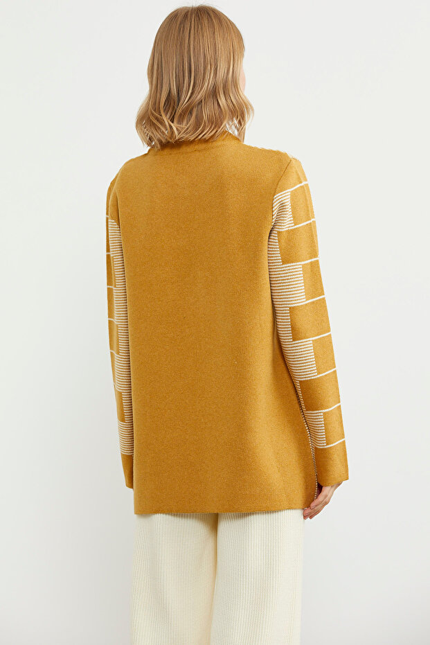 سترة تريكو بنمط كتلة من الصوف السميك - Güneş - 5