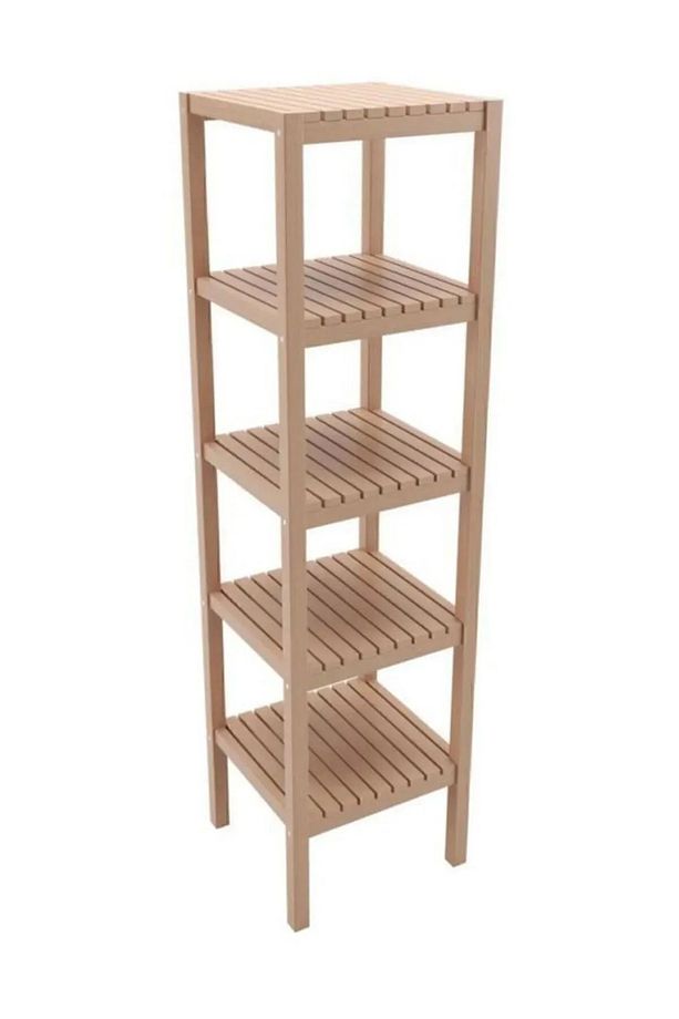 Çok Amaçlı Ahşap Raf 5 Raflı Kitaplık-mutfak-banyo-balkon 96x25x25 - 3