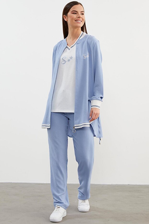 Crepe Wide Fit Triple Set - Blue