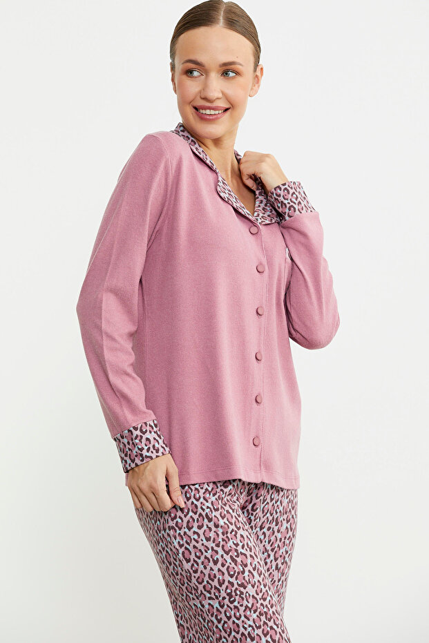طقم بيجامة مزيج النمر الوردي - 5