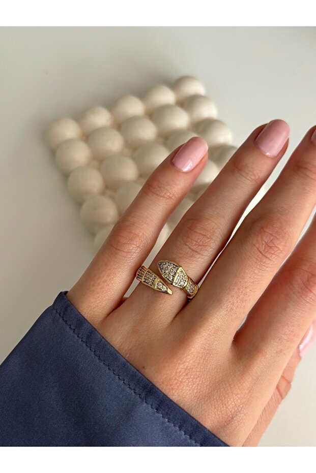 Zircon Stone Snake Ring - 3