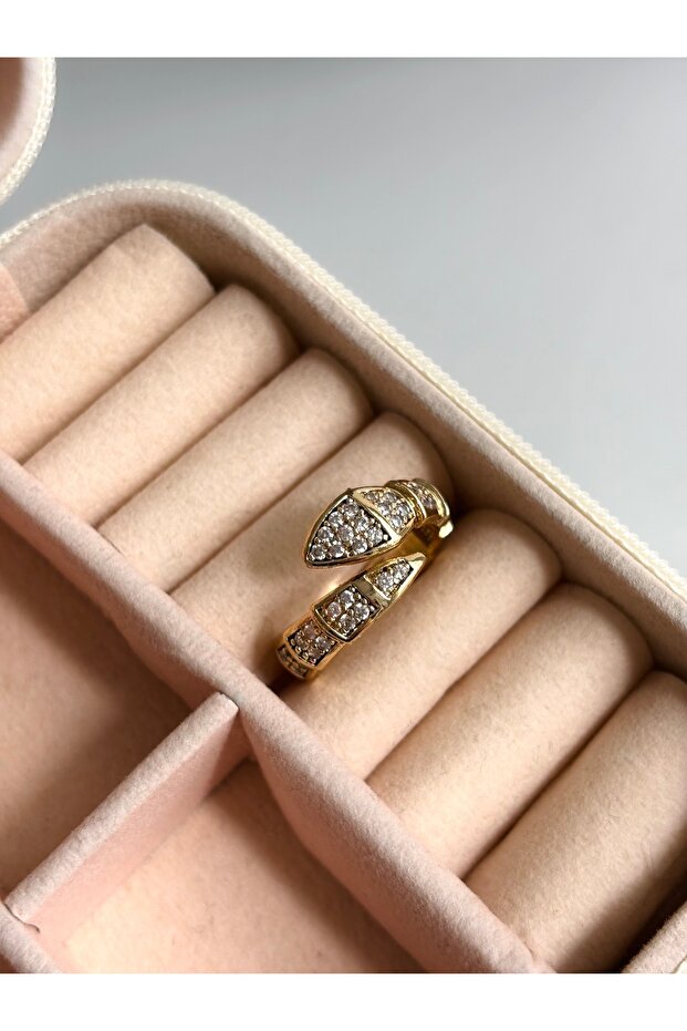 Zircon Stone Snake Ring - 5