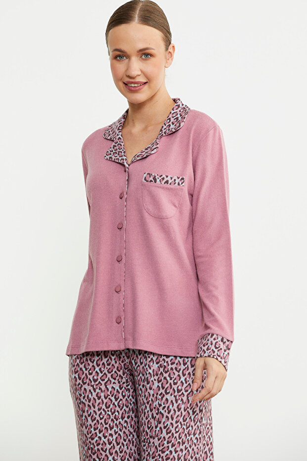 طقم بيجامة مزيج النمر الوردي - 4