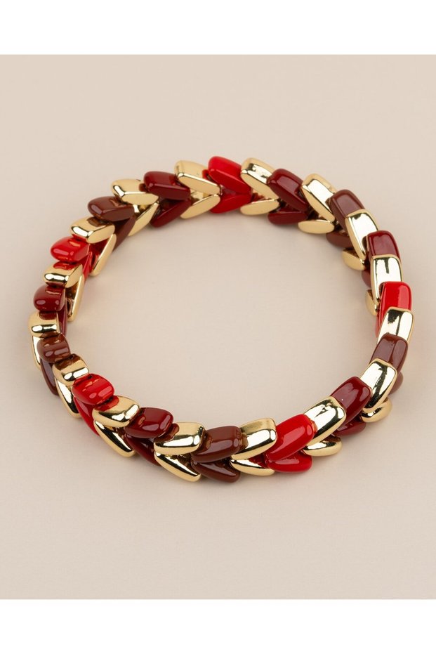 Porcelain Coated V Pass Three Color Elastic Bracelet