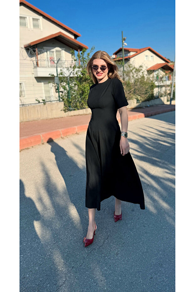 Maxi Boy Volanlı Elbise - 6