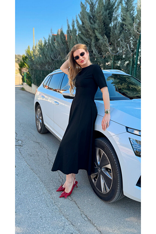 Maxi Boy Volanlı Elbise - 3