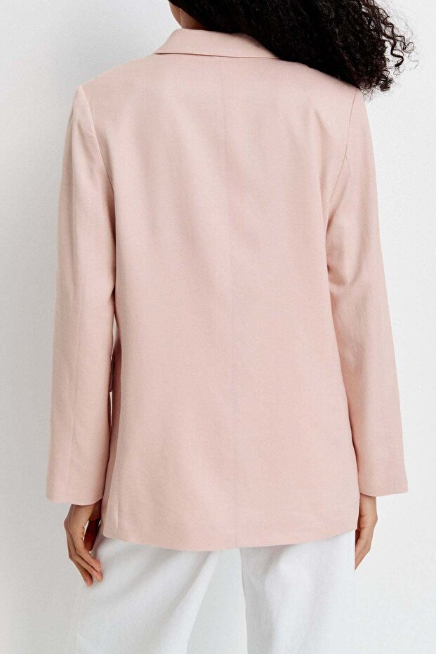 Linen-blend blazer - 3