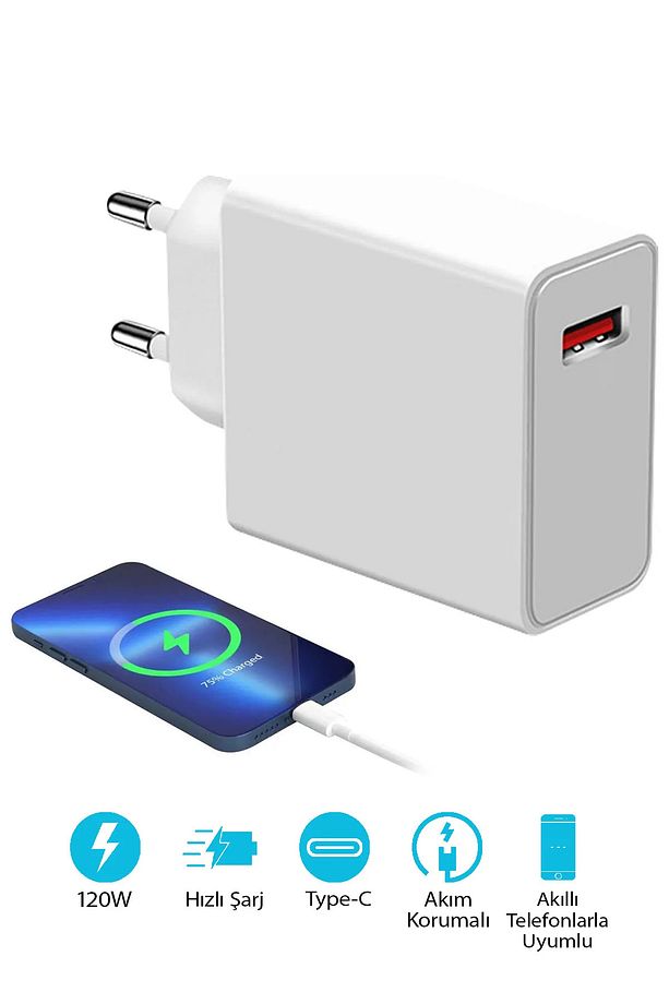 120 Watt Hızlı Çift Turbo Şarj Seti Xiaomi OPPO POCO(Type-A) Android Uyumlu Coster - 5