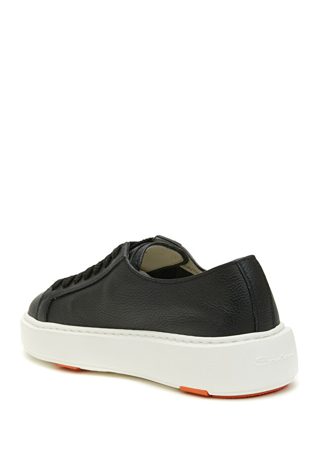 Siyah Kadın Deri Sneaker - 3