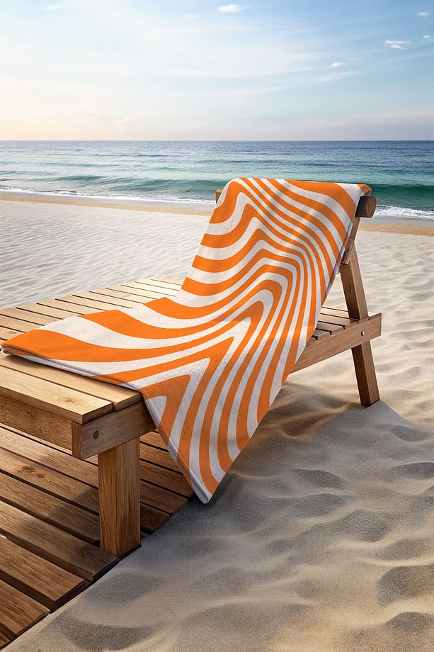 Turuncu Serap Plaj Havlusu- 75cm X 150cm - 2
