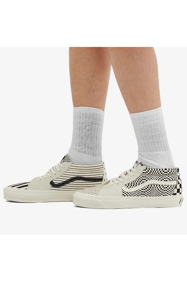 Unisex Sk8-Mid Reissue 83 Lx Pattern Clash Marshmallow Beyaz Sneaker - 8