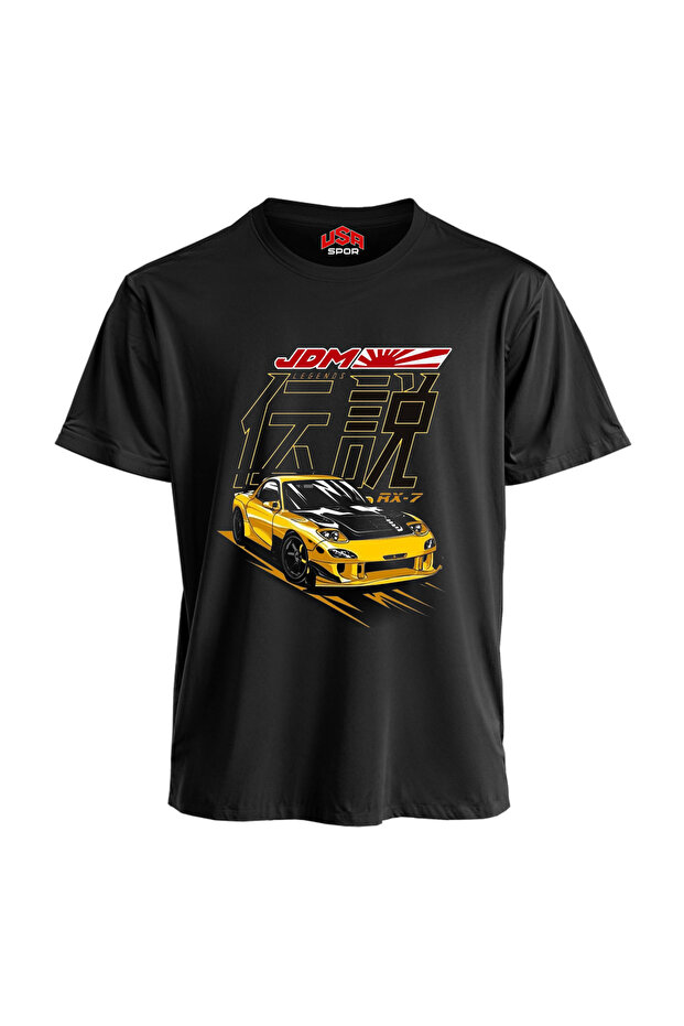 Kod Trend Jdm Rx-7 Black Loose Cut T-Shirt T-Shirt