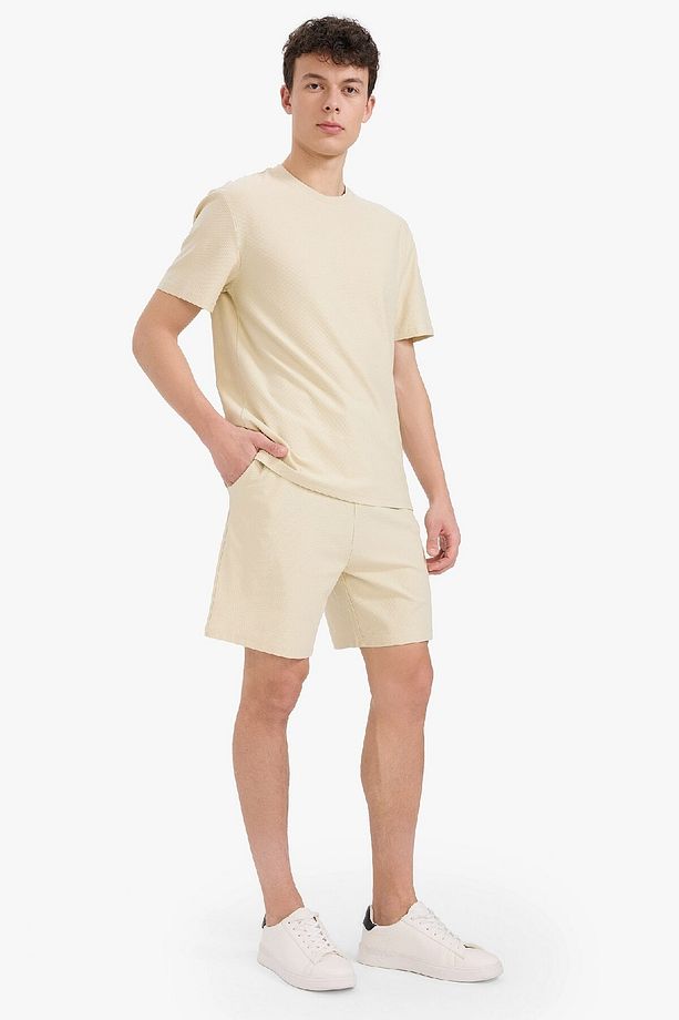 %100 Pamuk Relax Fit Twill Dokulu Cepli Şort E2590ax25sm - 3