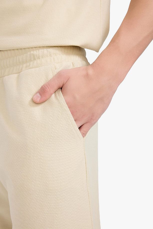 %100 Pamuk Relax Fit Twill Dokulu Cepli Şort E2590ax25sm - 6