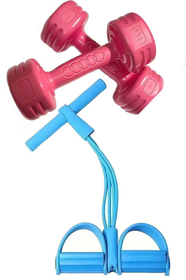Body Trimmer Ve Yeni Dambıl Seti 1 Kg x 2 Adet Dambıl El Ayak Egzersiz Aleti 4 Lü Direnç Lastiği - 1