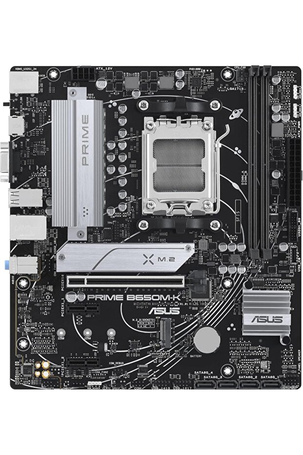 Prime B650M-K DDR5 Motherboard with M.2 PCIe 5.0, Ethernet 2.5GB, HDMI™, VGA, USB 3.2 Gen 2, - 3