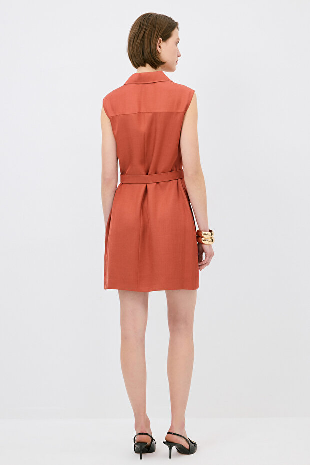 Körüklü Cepli Elbise - 6