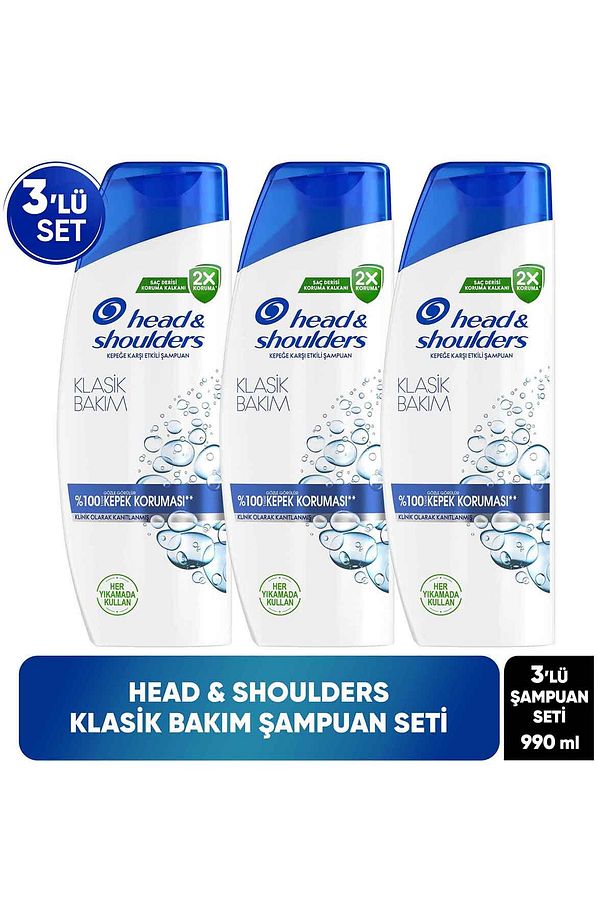 Head And Shoulders Klasik Bakım 1in1 Şampuan 330 ml x3 Adet - 1