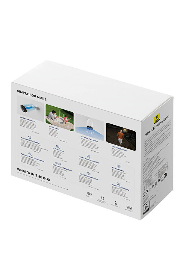 Security B1 Outdoor Camera - 2 K - White - 7