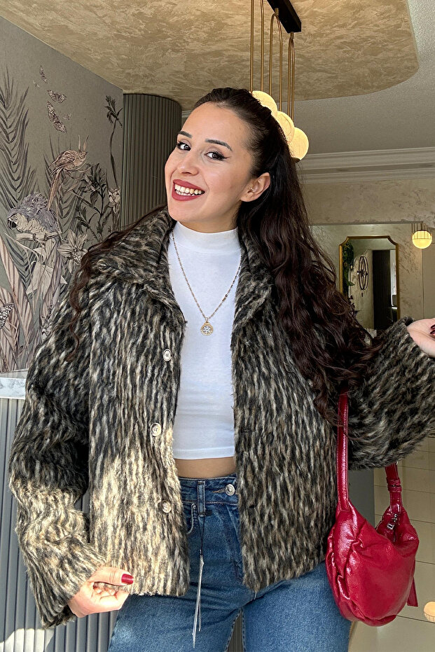 معطف ريش الفهد - 1