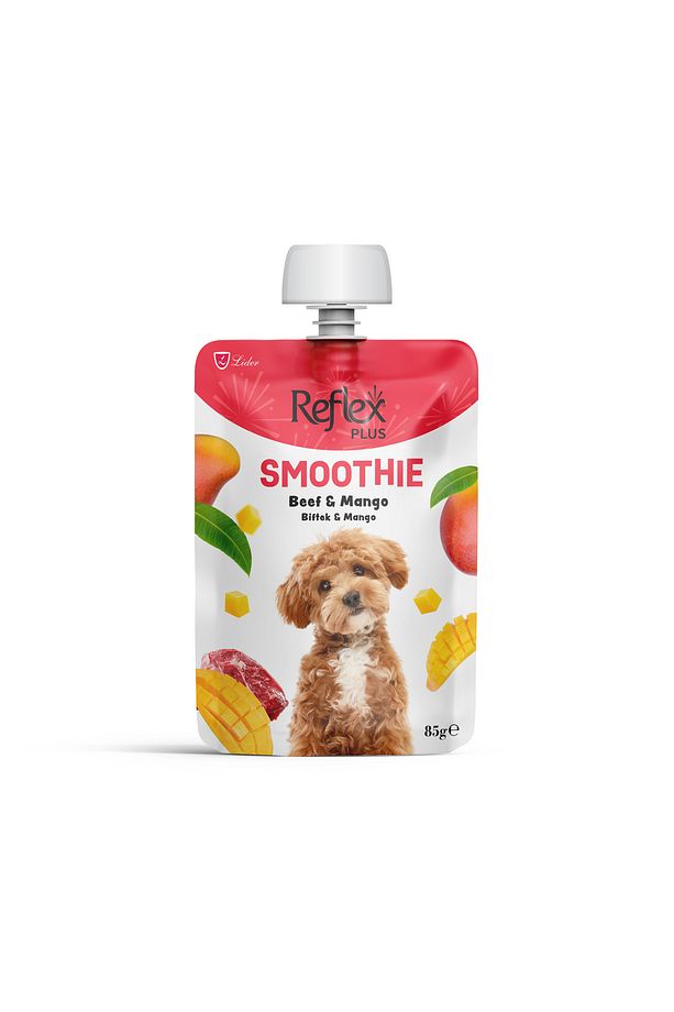 Plus Smoothie Biftekli ve Mangolu Yetişkin Köpek Sıvı Ödül Maması 85 gr - 1