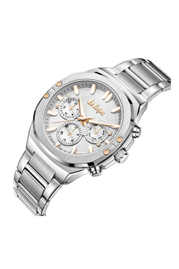 ساعة رجالية متعددة الوظائف بمينا فضي - LC07991.330 - 4