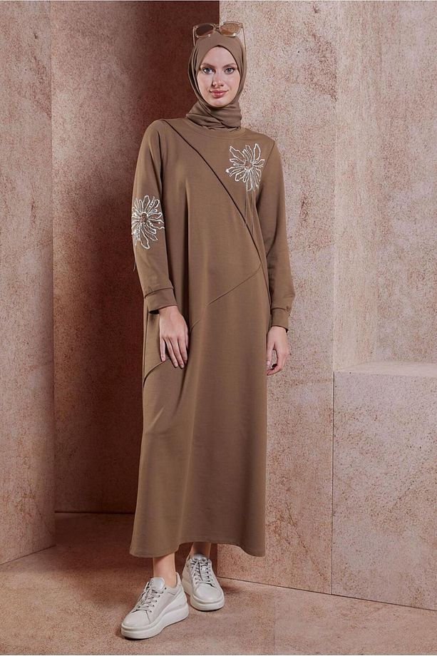 İŞLEME DETAYLI EŞOFMAN ELBİSE 44708 - 2