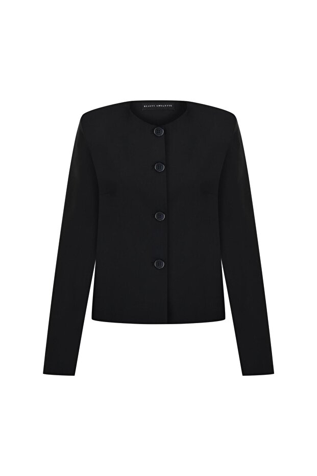 Black Box Form Wool Jacket