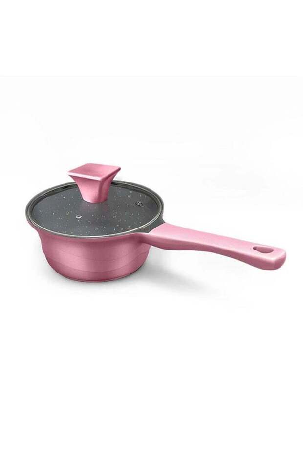 Non Stick Milk Pan 16cm, Dgdn Mp16p - Granite Coated, Scratch Resistant, Tempered Glass Lid