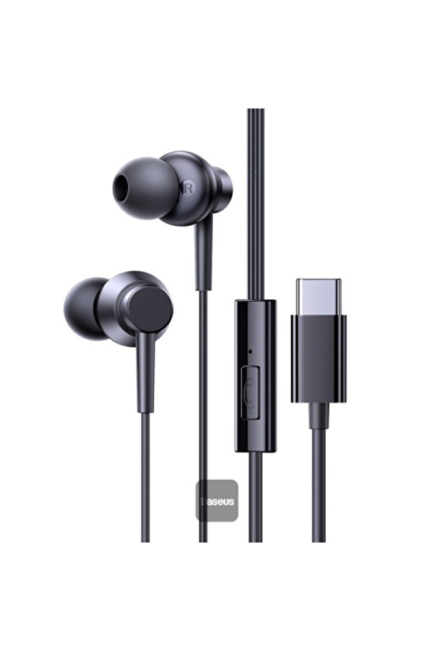 Baseus Encok CZ11 Type-C Wired Earphones - Cluster Black - 1