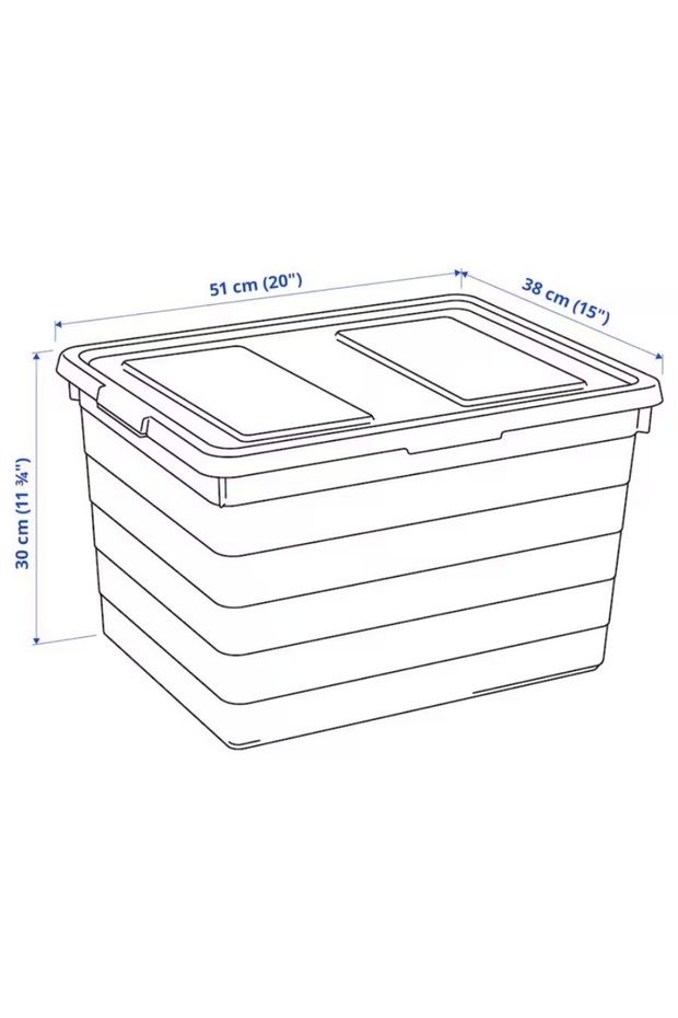 SOCKERBIT Box with Lid, White, 38x51x30 cm – Stackable & Durable Storage Solution - 6