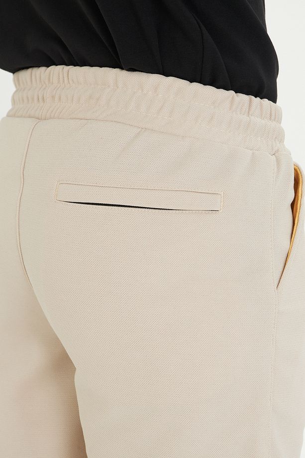 Erkek Lastikli Bermuda Detaylı Duble Paça Pike Şort - 5