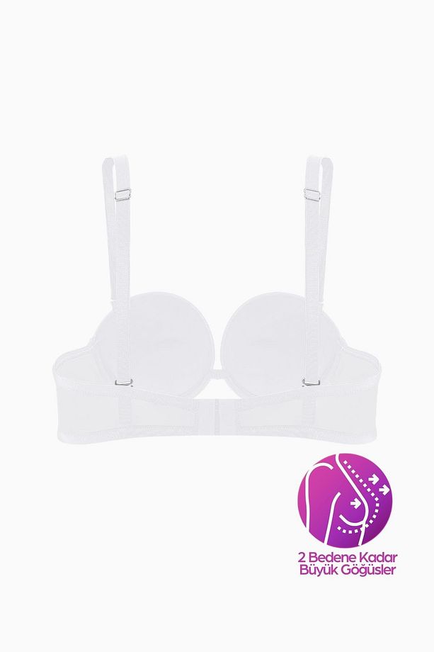 Olympos Ekstra Dolgulu Sütyen Double Push Up Straplez - Ekru - Mikro Kumaş - 2537 - 2