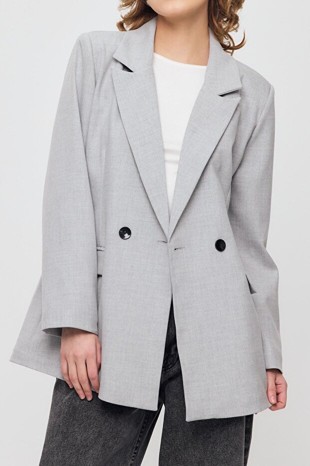 3882 Double Button Pocket Flap Jacket Light Gray - 6