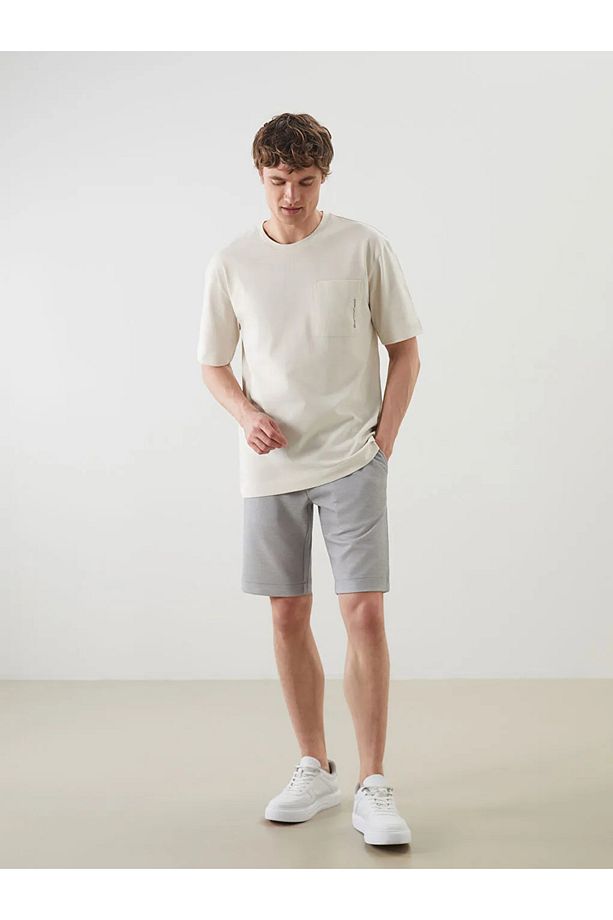 LCW Vision Gri Slim Fit Erkek Şort - 1