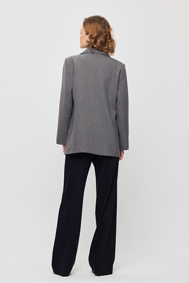 سترة تراكم رمادية تحت موديل 3882 بها غطاء جيب - 5