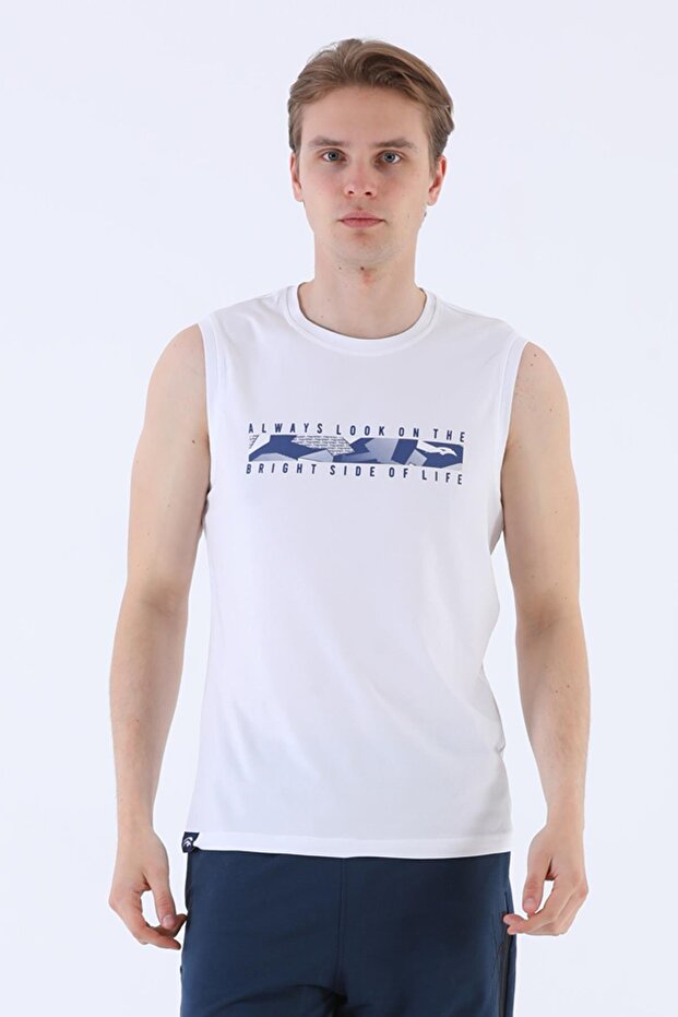 Regular Men's Crew Neck White Undershirt - 1