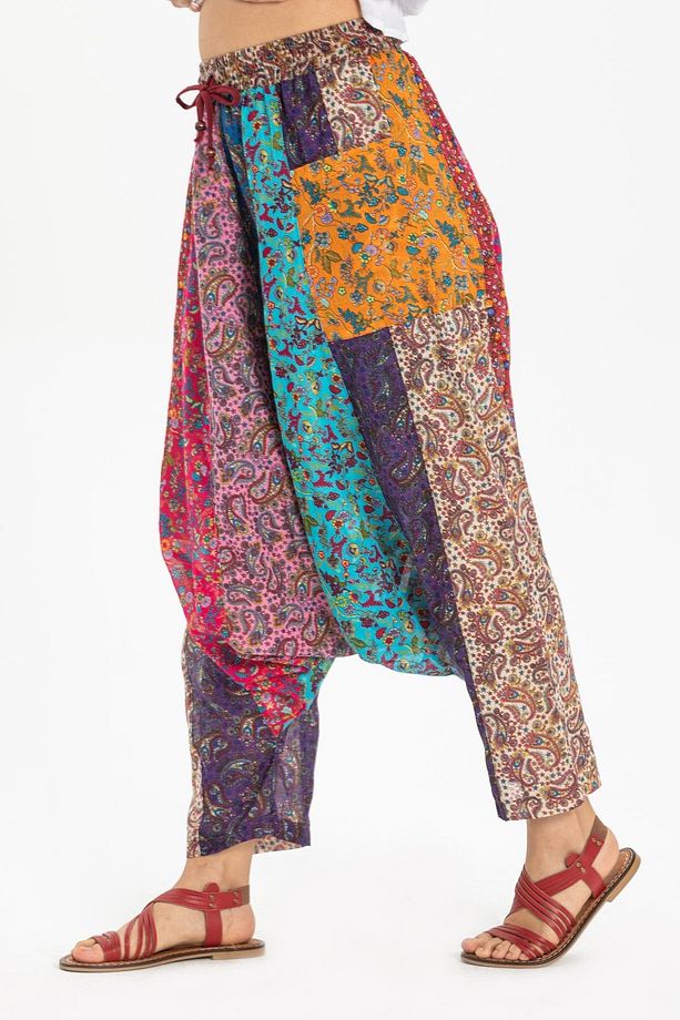 Peçvörk Vual Yazlık Otantik Şalvar/patchwork Shalwar Tek Renk Tkrn - 5