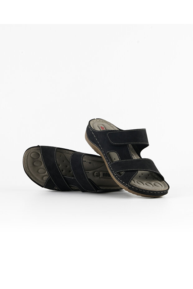 Women's Slippers - Black Nubuck - Comfort Supported Structure, Stylish Design, Soft Sole, Suitable for Daily Use