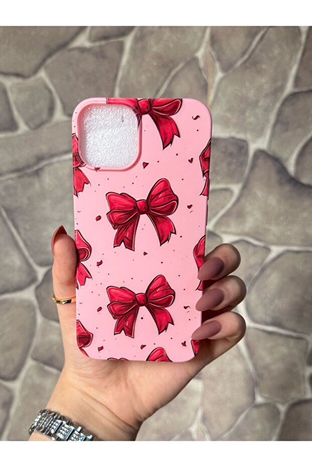 iPhone 16 Compatible Silicone Velvet Inside Launch Pattern Phone Case - 1