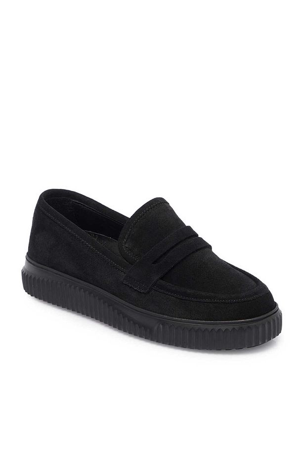 Siyah Hakiki Süet Deri Kadın Loafer - K25ı1ay68023-a01 - 1