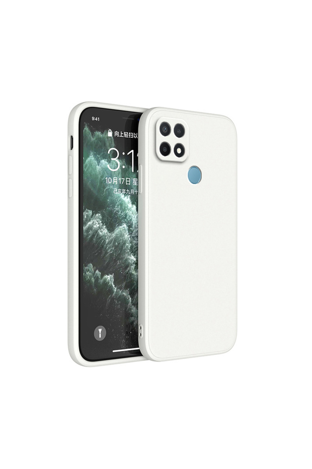حافظة سيليكون سائلة مربعة الشكل باللون الأبيض العتيق لهاتف ريدمي 10A و10C و9C NFC، سميكة ومقاومة للصدمات