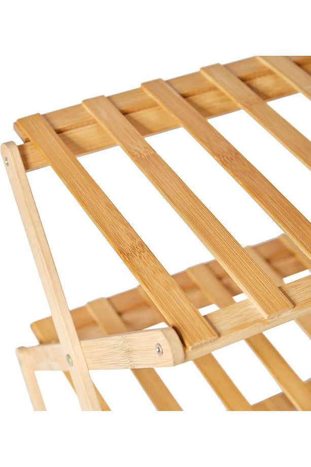 Katlanabilir Bambu Ayakkabı Rafı - Giriş için 3 Katlı Ayakkabılık ,  Çok Fonksiyonlu Bağımsız Raf - 6