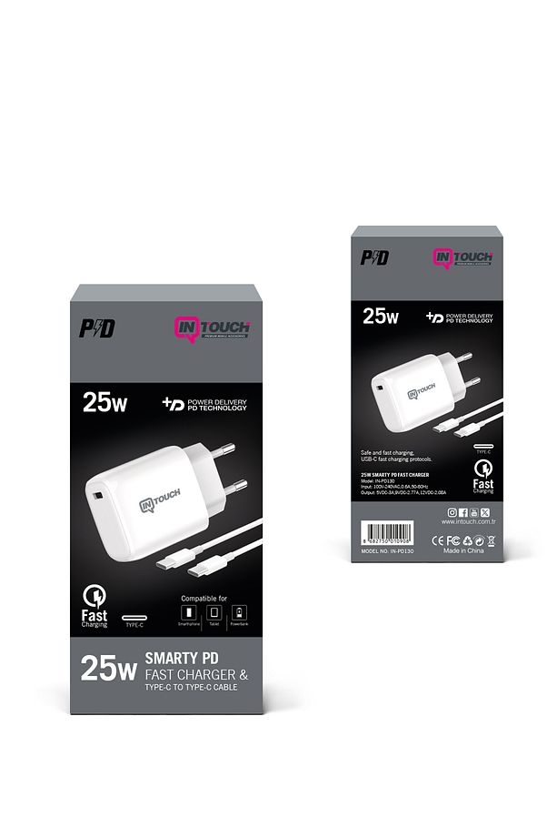 Smarty Pd 25 W Type-c To Type-c Kablolu Şarj Adaptörü / Xiaomi - Samsung - Iphone 15/16 Ile Uyumlu - 8