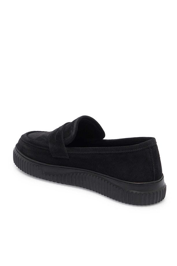 Siyah Hakiki Süet Deri Kadın Loafer - K25ı1ay68023-a01 - 2